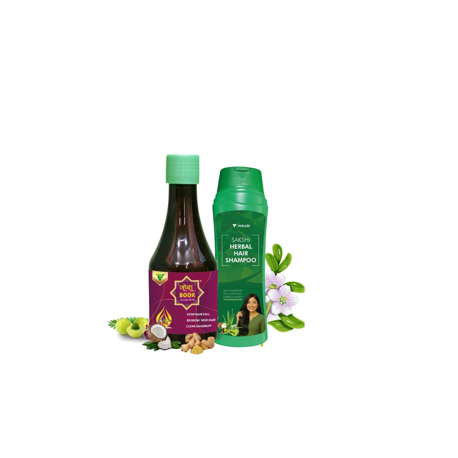 Kesh Book Hair Oil 200ML For Hair Growth - Sakshi Herbal Hair Shampoo 350ml Comb