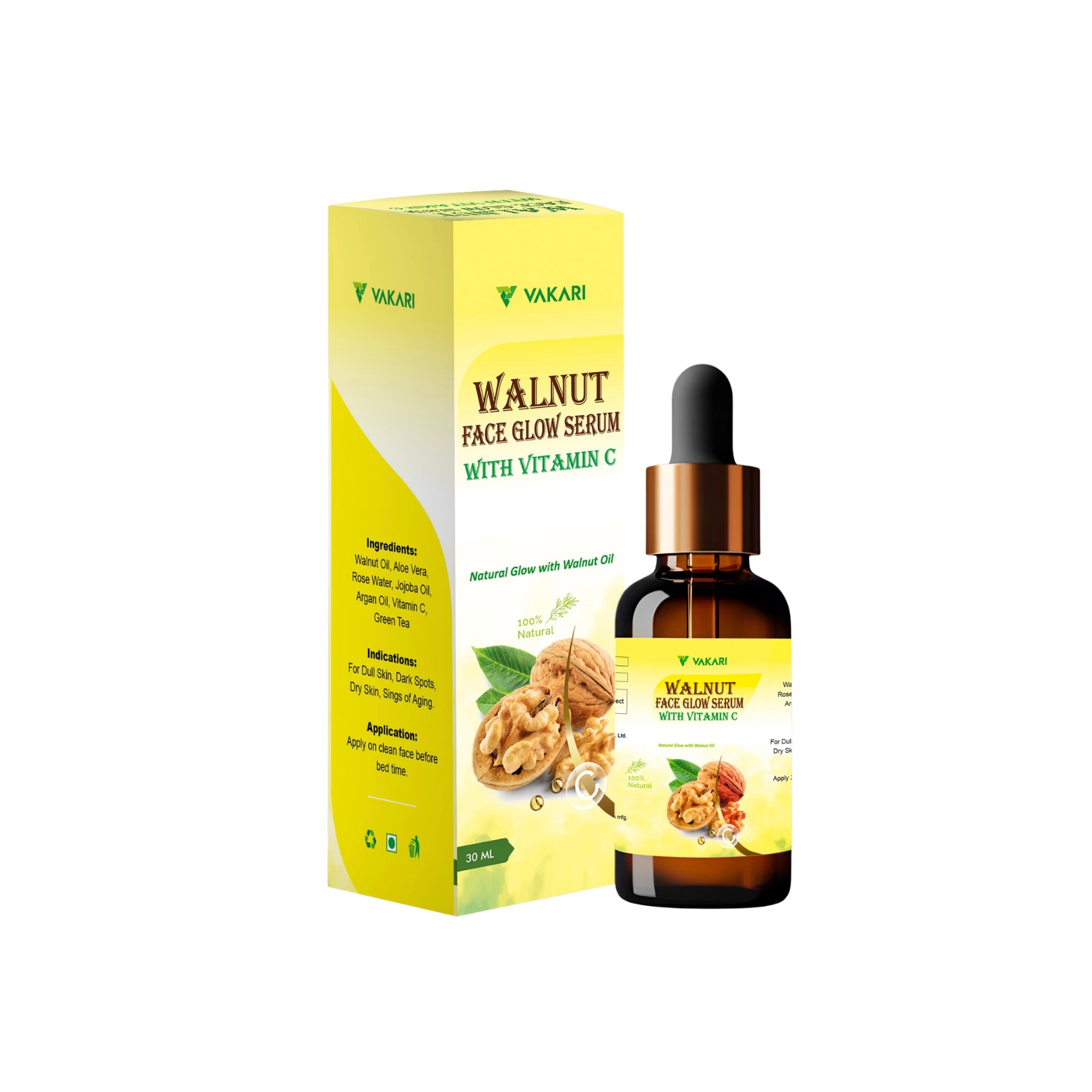 Vakari Walnut Face Glow Serum With Vitamin C